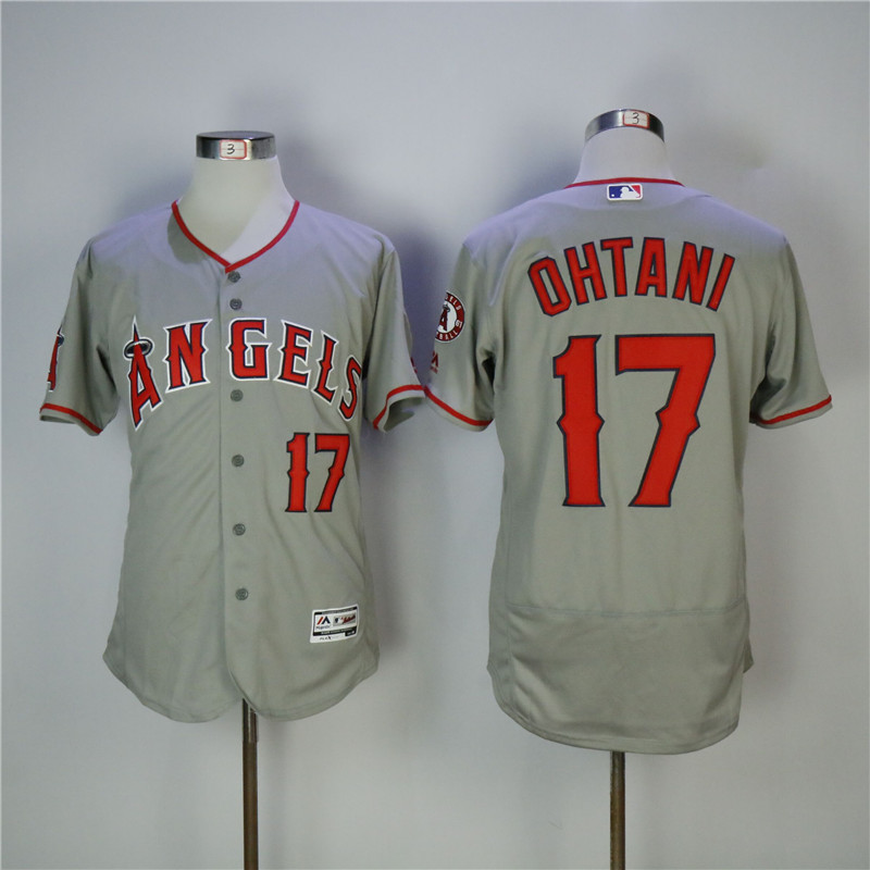 Men's Los Angeles Angels #17 Shohei Ohtani Gray Flexbase Stitched MLB Jersey